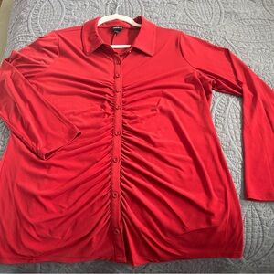 Torrid Vibrant Red Button-Down Shirt